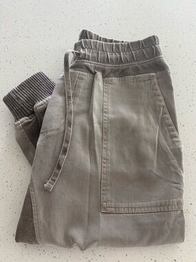 James Perse Women's Mixed Media Pant Washed Army Green Size 1 Casual Resortwear